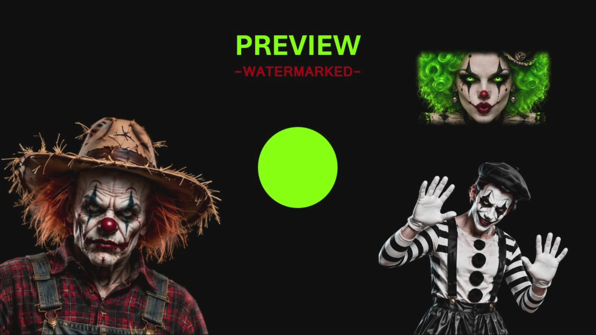 Clown Town Halloween projection video preview for standard windows