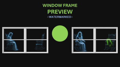 Spook Fest Halloween projection video preview with a center window divider