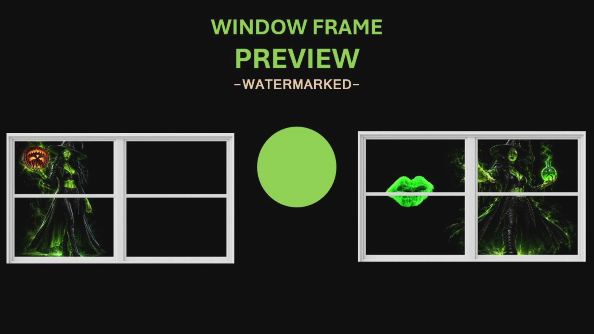 Halloween Horrors Halloween projection video preview with a center window divider