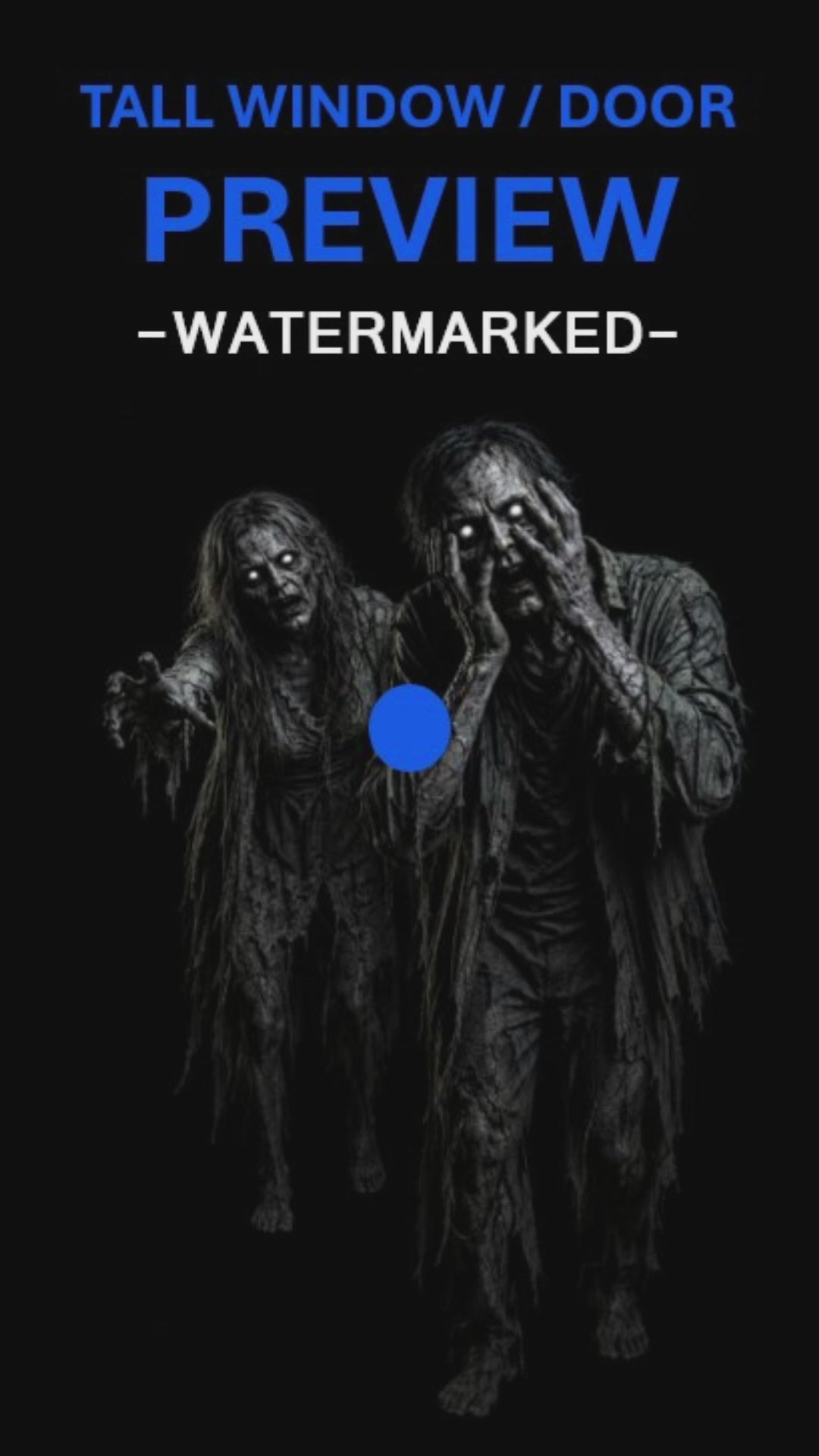 Zombie Breakout Halloween projection video preview for tall window / door
